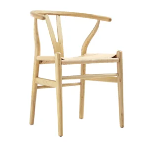 Wooden Natural Weave Wishbone Dining Chair, Natural Colour Frame
